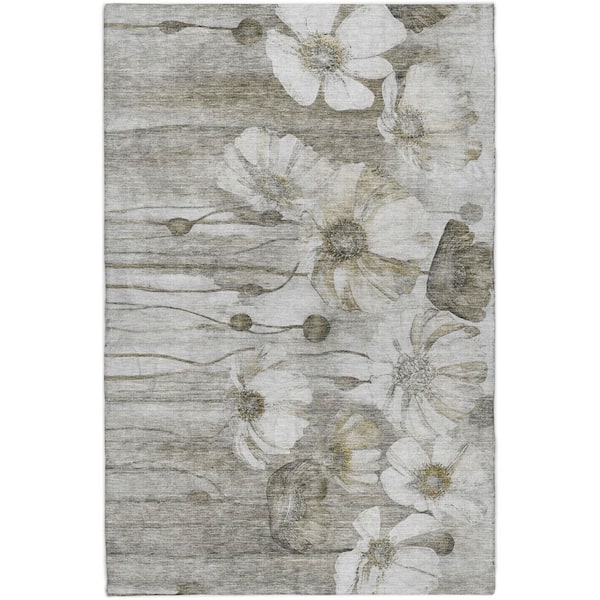 Dream Shag Premium Machine Washable Abstract ADS712 Taupe 5 ft. x 7 ft. 6 in. Area Rug