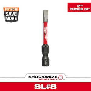 SHOCKWAVE Impact Duty 2 in. x 3/16 in. SL#8 Slotted Alloy Steel Screw Driver Bit (1-Pack)