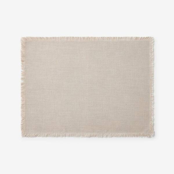 Company Cotton Solid Fringe 20 in. x 14 in. Putty Placemat (Set of 4)