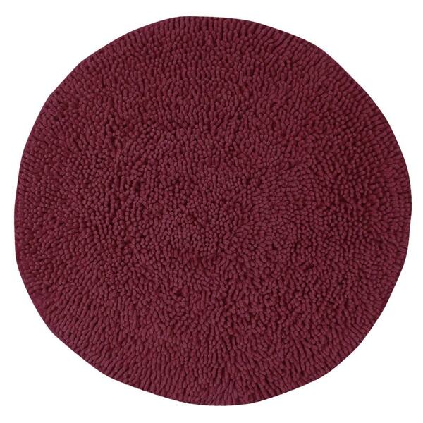 HOME WEAVERS INC Fantasia Collection 100% Cotton Tufted Non-Slip Bath Rugs, 25 in. x25 in. Round, Red