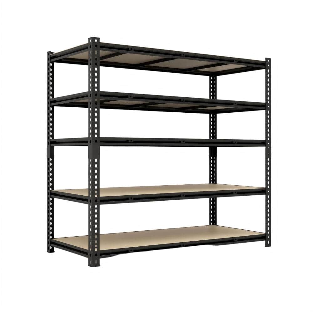 5-Tier Steel Heavy Duty Freestanding Adjustable Garage Storage Shelving Unit in Black (55 in. W x 72 in. H x 24 in. D) price history on PriceWatchPro