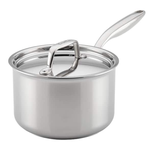 Breville Thermal Pro Clad 3-qt. Stainless Steel Saucepan in Silver with lid