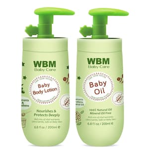 Baby Oil and Baby Lotion Set For Soft and Healthy Skin Care, Moisturizing and Nourishing With 100% Natural Ingredients