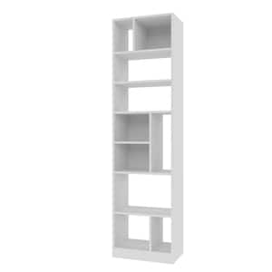 70.87 in. White Wood 10-shelf Accent Bookcase with Open Back