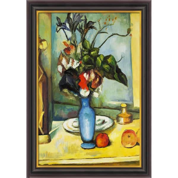 LA PASTICHE Le Vase Bleu by Paul Cezanne Opulent Framed Abstract Art Print 30 in. x 42 in.