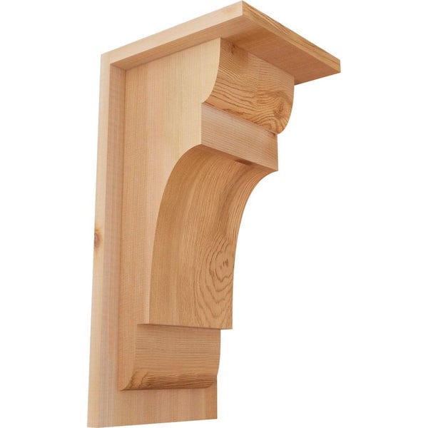 Ekena Millwork 7-1/2 in. x 8 in. x 16 in. New Brighton Smooth Western Red Cedar Corbel with Backplate