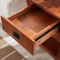Leick Home Mission 24 in. W x 20 in. D Medium Oak Impeccable Locking Drawer Secret Compartment Side Table 8222-SC