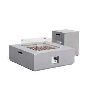Steel 50000 BTU Outdoor 35 in. W Propane Fire Pit Table with Gas Hose, Lava Stones and Water-Resistent Cover