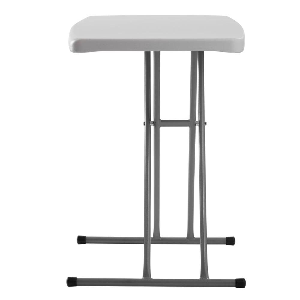 Adjustable Gray Steel and Plastic Folding Table