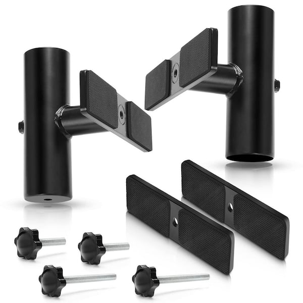 Adjustable Outdoor Umbrella Holder, Patio Umbrella Base and Stand Metal Clamp in Black