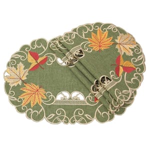 0.1 in. H x 13 in. W x 19 in. D Delicate Leaves Embroidered Cutwork Fall Placemats (Set of 4)