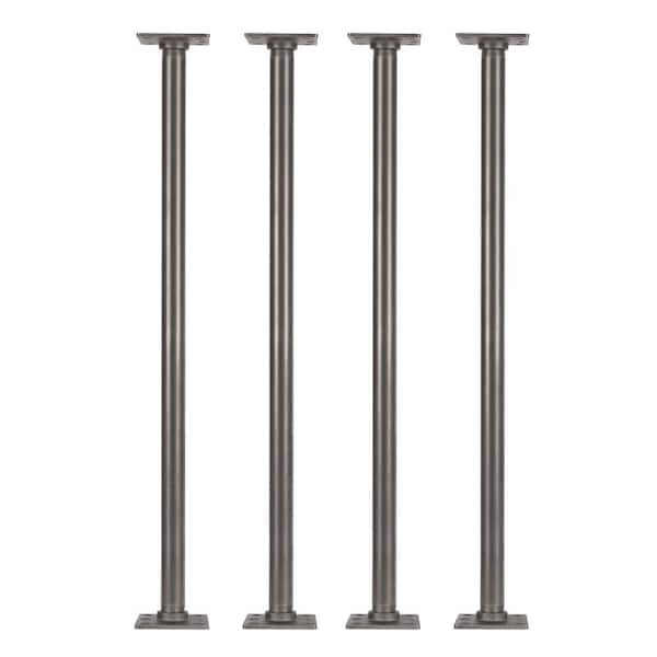 PIPE DECOR 1 in. x 2.5 ft. L Black Steel Pipe Square Flange Table Leg Kit (Set of 4)