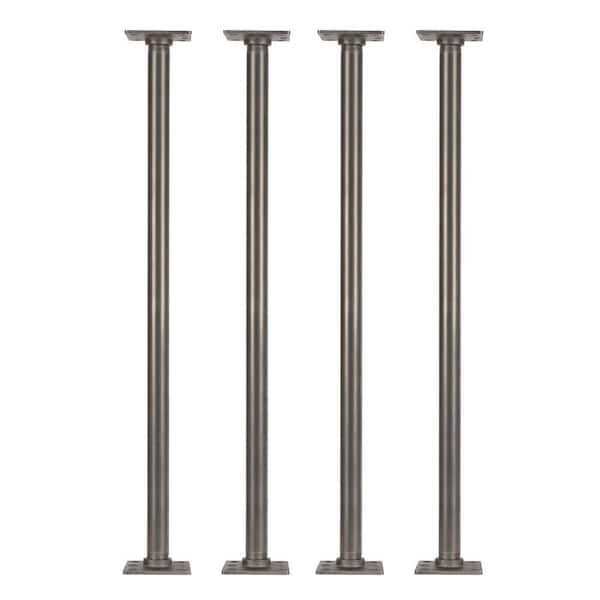 PIPE DECOR 1 in. x 2.5 ft. L Black Steel Pipe Square Flange Table Leg Kit (Set of 4)