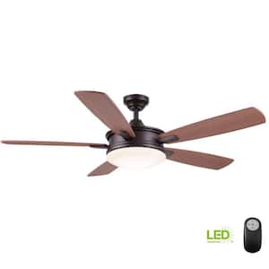 Daylesford 52 in. LED Indoor Oil Rubbed Bronze Ceiling Fan with Light Kit and Remote Control