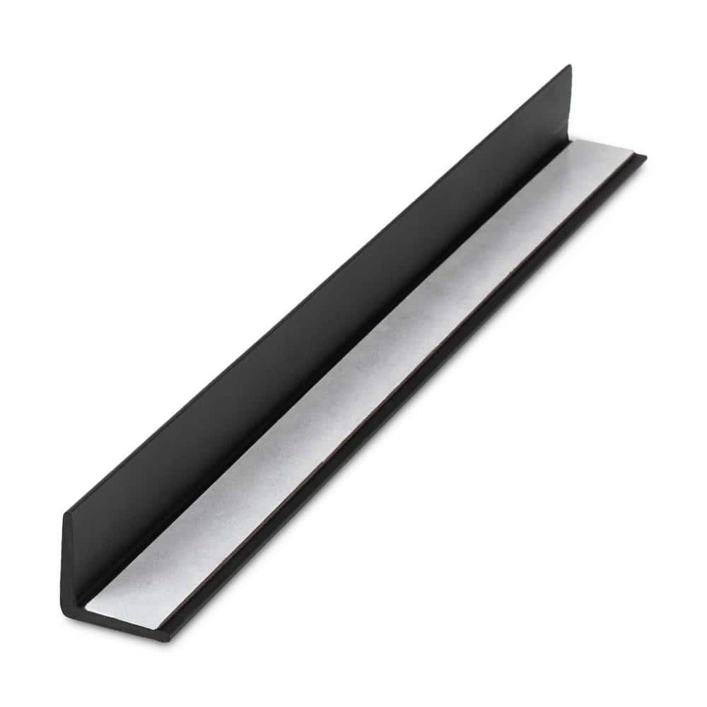 3/4 in. D x 3/4 in. W x 48 in. L Black Styrene Plastic 90° Even Leg Angle 