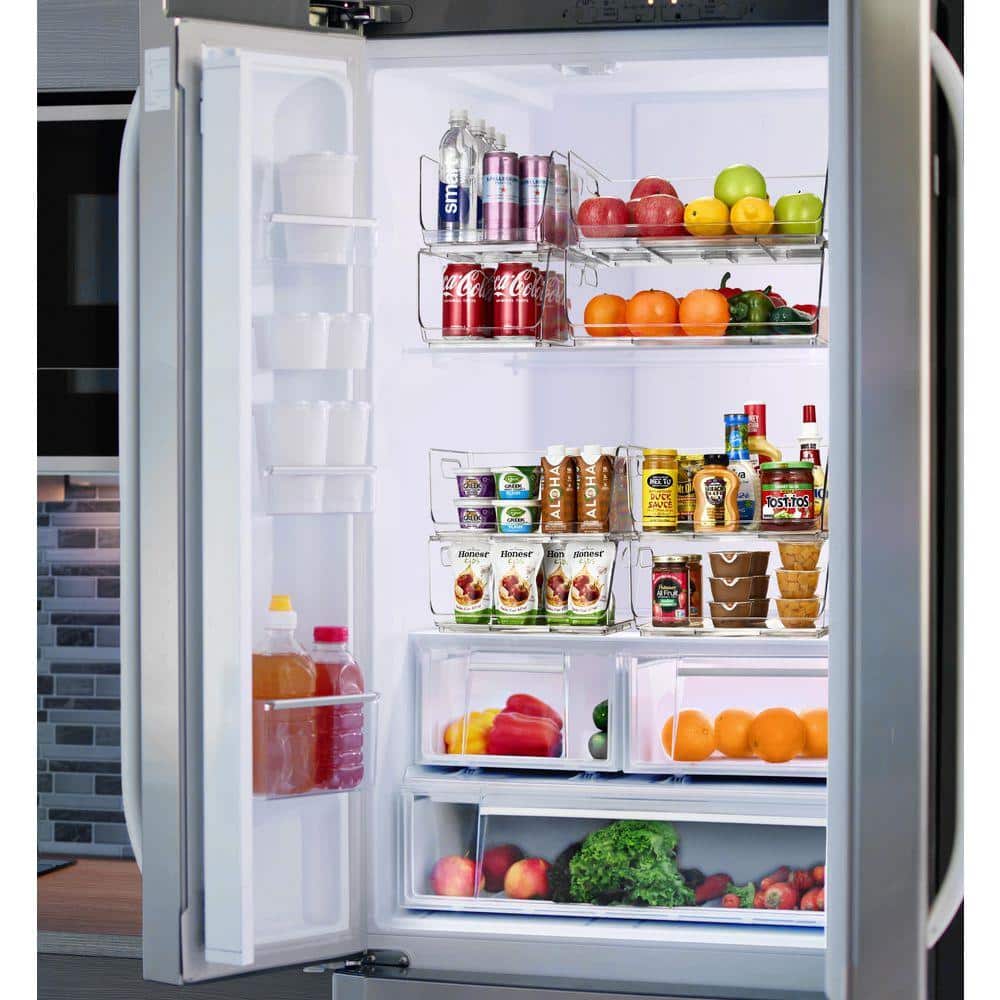 Stackable Storage Bins Open Front-Clear Acrylic Pantry and Kitchen Bins for Storage and Organization (Small 2 Pack)