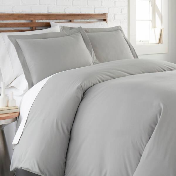 SOUTHSHORE FINE LINENS Vilano Classic 2-Piece Grey Twin/Twin XL Micorfiber Duvet Cover Set