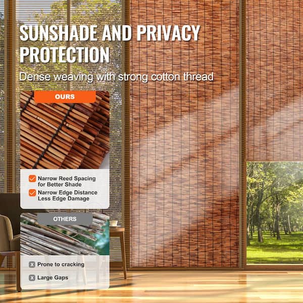 Backyard X-Scapes 6 Ft. H X 16 Ft. L Bamboo Cocoa Peeled Reed Fence Panel Decorative Screen For Backyard Garden Fencing Divider (4-Pack) 20-C6-4BX - The Home Depot