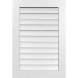 26 in. x 38 in. Vertical Surface Mount PVC Gable Vent: Decorative with Standard Frame