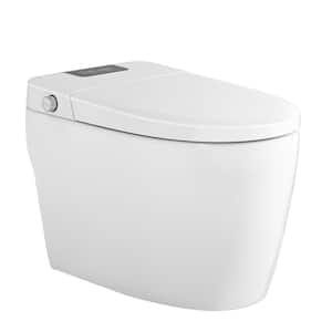 Tankless Elongated Smart Toilet Bidet in White with Auto Open, Auto Close, Auto Flush, Heated Seat, Digital Display