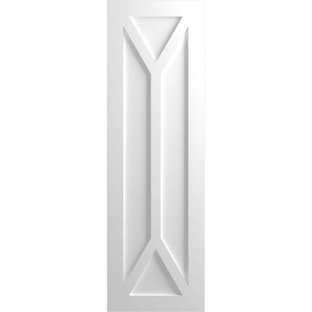 True Fit 12 in. x 52 in. Flat Panel PVC San Carlos Mission Style Fixed Mount Shutters Pair in White price history on PriceWatchPro