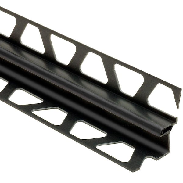 Schluter Dilex-EKE Black 9/32 in. x 8 ft. 2-1/2 in. PVC Corner Movement Joint Tile Edging Trim