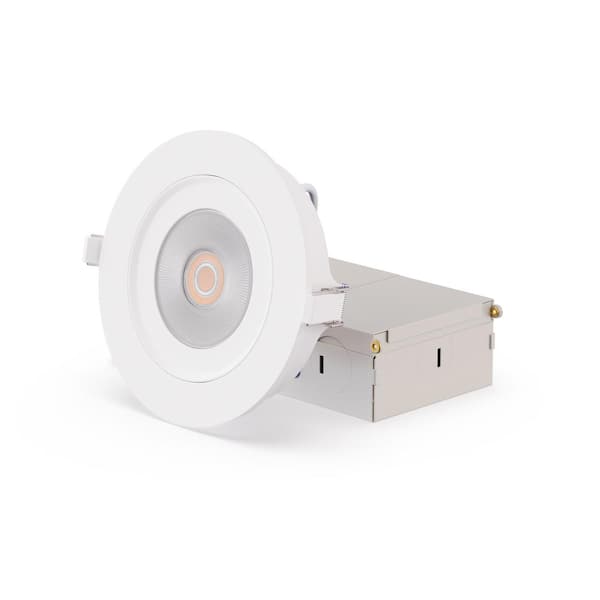 4 in. 360° Gimbal 5CCT Selectable White New Construction 12-Watt 1200 Lumens Triac Dimmable LED Recessed