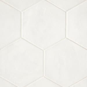 Allora Hexagon 8 in. x 10 in. Matte Solid White Porcelain Floor Tile (12.67 sq. ft./Case)