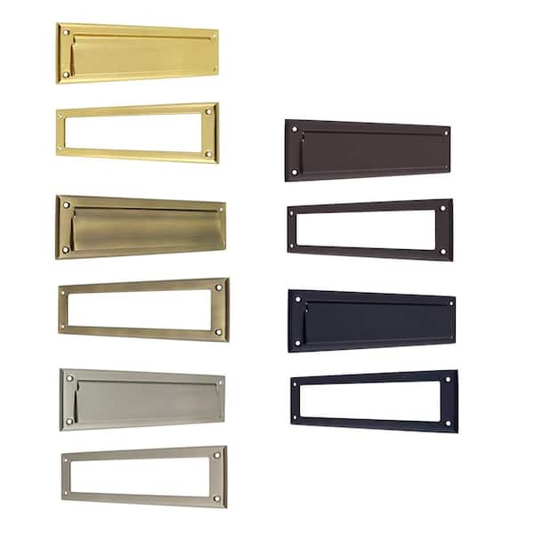 idh by St. Simons Satin Nickel Solid Brass Magazine Mail Slot Set