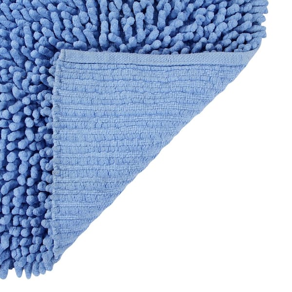 Better Trends Loopy Chenille Bath Rug 24-in x 24-in Blue Cotton Bath Rug in  the Bathroom Rugs & Mats department at