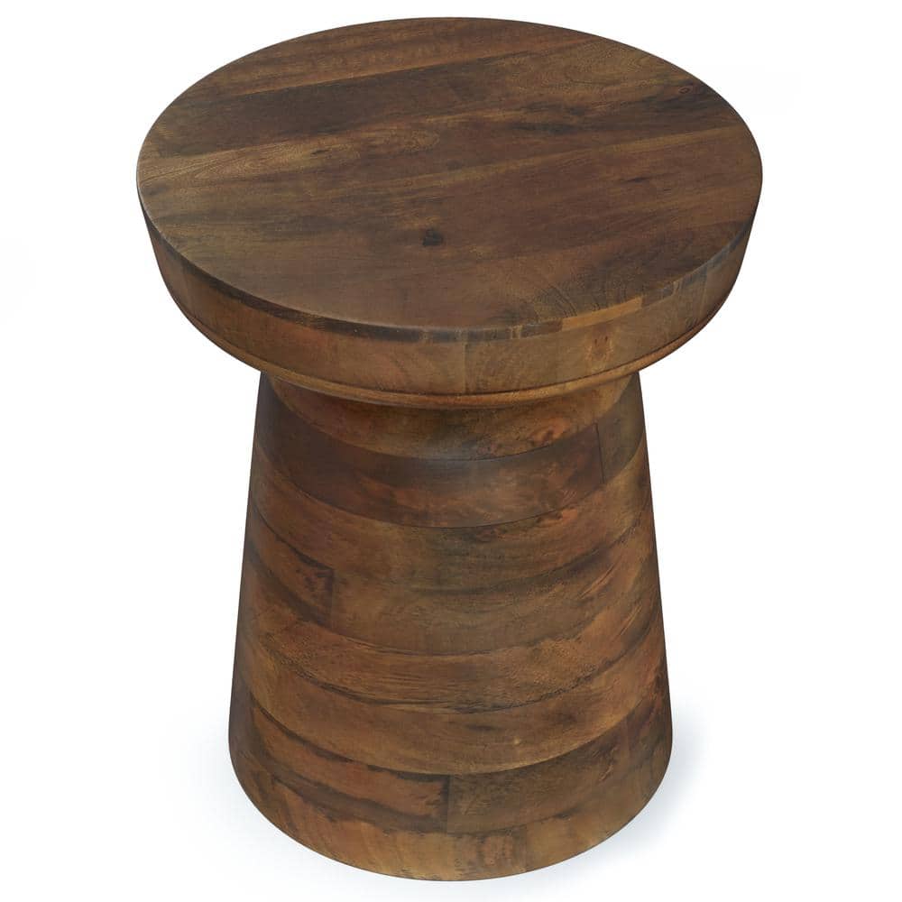 Robbie Walnut Brown Solid Mango Wood Accent Table