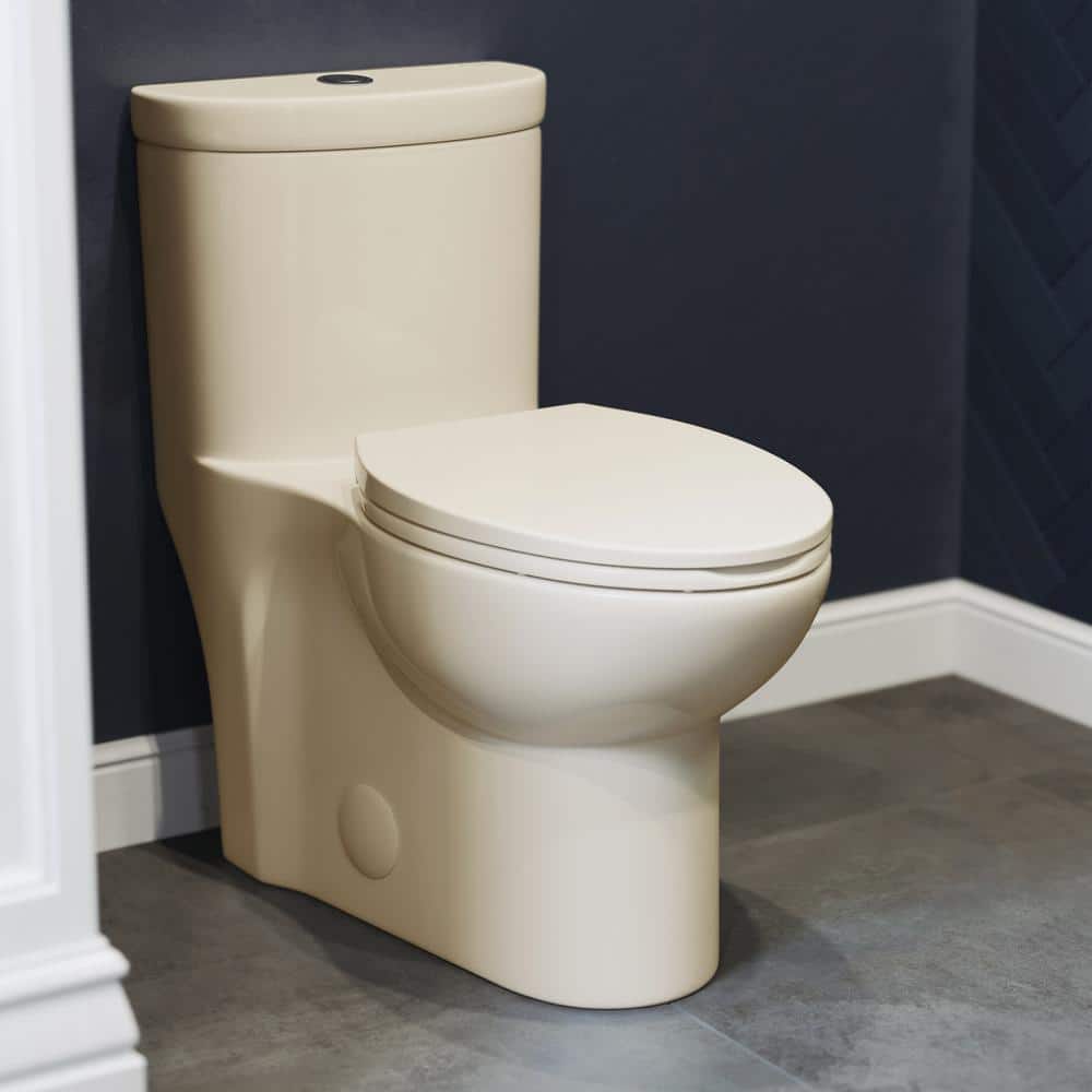 Sublime 1-Piece 0.8/1.28 GPF Dual Flush Elongated Toilet in Bisque with Seat Included price history on PriceWatchPro