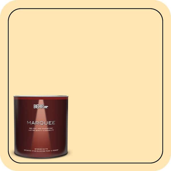 BEHR MARQUEE 1 qt. #P260-3 Vanilla Ice Cream Matte Interior Paint & Primer
