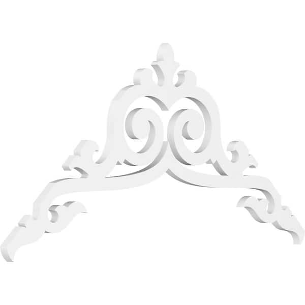 Ekena Millwork 1 in. x 48 in. x 22 in. (11/12) Pitch Baile Gable Pediment Architectural Grade PVC Moulding
