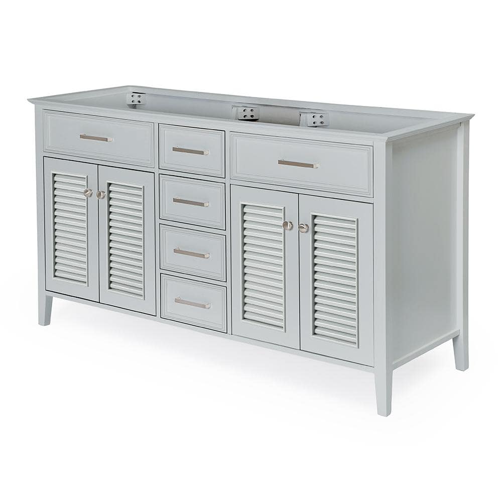 Kensington 60 in. W x 21.5 in. D x 34.5 in. H Freestanding Bath Vanity Cabinet Only in Grey -  ARIEL, D061D-BC-GRY