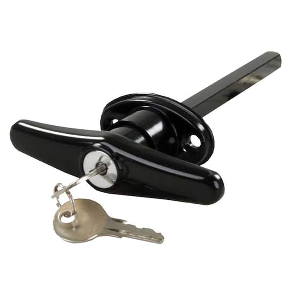 Jr S Locking T Handle Black, Garage Door T Handle Lock Kit Home Depot
