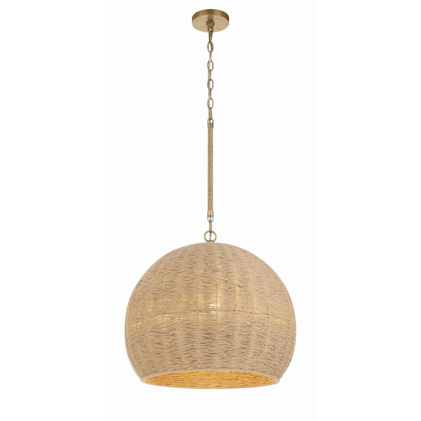 Crystorama Jace 3-Light Soft Gold Pendant