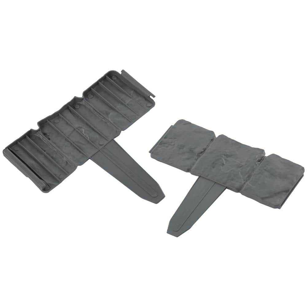 Gray Plastic Cobbled Stone Style Lawn Edging Set
