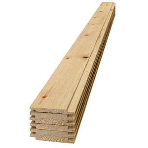 1 in. x 6 in. x 8 ft. Barn Wood Natural Pine Shiplap Board (6-Pack)