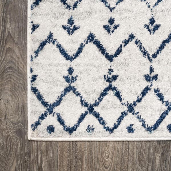 JONATHAN Y Moroccan Hype Boho Vintage Diamond Cream/Navy 9