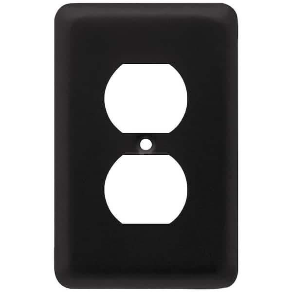 Liberty Black 1-Gang Duplex Outlet Wall Plate (1-Pack)