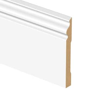 White 9/16 in. Thick x 6-1/4 in. Wide x 94 in. Length Laminate Decorative Wall Base Molding