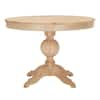 StyleWell Round Pedestal Unfinished Natural Pine Wood Table for 4 (42 ...