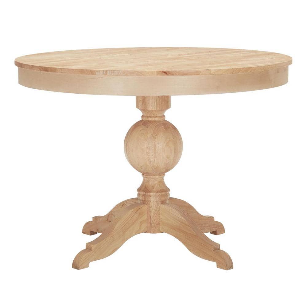 Stylewell Unfinished Wood Round Pedestal Table For 4 42 In L X 2975 In H T 01 The Home Depot