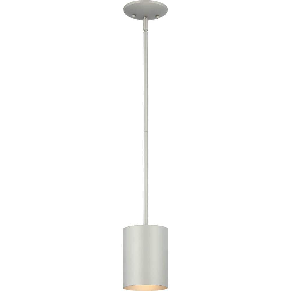 Mini 1-Light Silver Gray Aluminum Integrated LED Indoor/Outdoor Cylinder Downrod Pendant price history on PriceWatchPro
