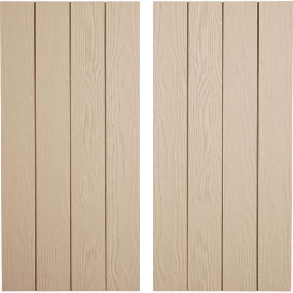 22 in. x 54 in. Timberthane Polyurethane 4-Board Joined Board-n-Batten Sandblasted Faux Wood Shutters, No Batten Pair price history on PriceWatchPro