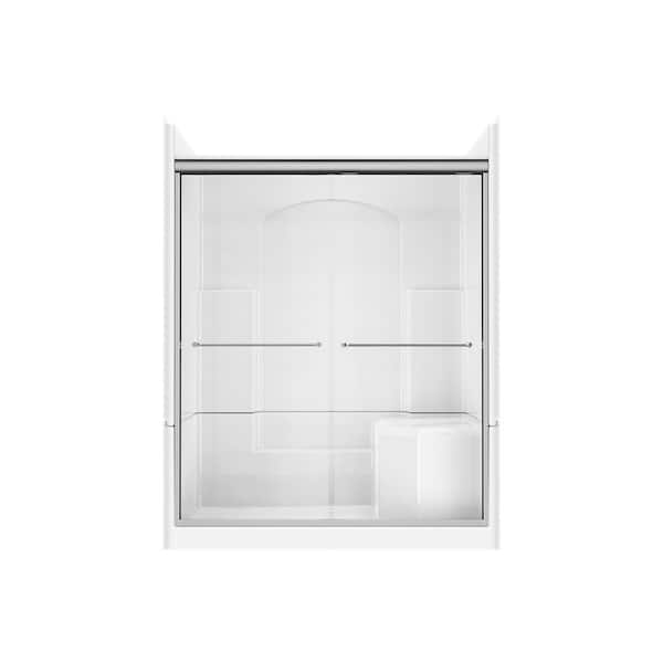 Accessible Living Alliance 60 in. L x 32 in. W x 77.5 in. H Alcove Left Drain Shower Door Kit in Chrome