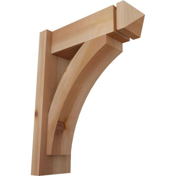 Ekena Millwork 6 in. x 20 in. x 16 in. Western Red Cedar Thorton Arts and Crafts Smooth Outlooker