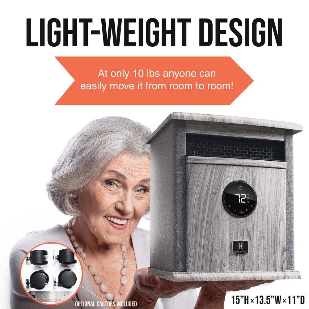 Gray Electric Infrared Convection Heater with Thermostat