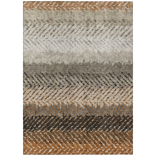 Chantille Machine Washable Indoor/Outdoor Abstract ACN2740 Paprika 8 ft. x 10 ft. Area Rug